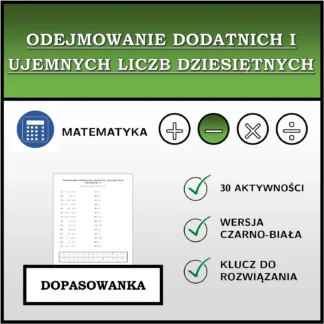 Dopasowanka: Odejmowanie dodatnich i ujemnych liczb dziesiętnych