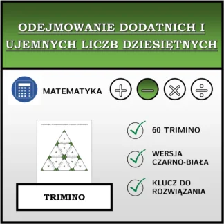 Trimino: Odejmowanie dodatnich i ujemnych liczb dziesiętnych