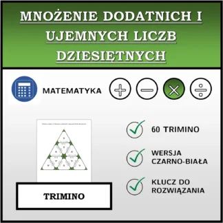 Trimino: Mnożenie dodatnich i ujemnych liczb dziesiętnych