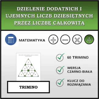 Trimino: Dzielenie dodatnich i ujemnych liczb dziesiętnych przez liczbę całkowitą