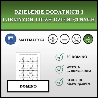 Domino: Dzielenie dodatnich i ujemnych liczb dziesiętnych