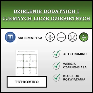 Tetromino: Dzielenie dodatnich i ujemnych liczb dziesiętnych