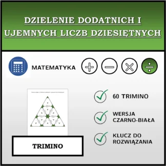 Trimino: Dzielenie dodatnich i ujemnych liczb dziesiętnych