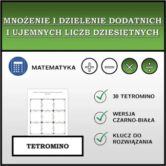 Tetromino: Mnożenie i dzielenie dodatnich i ujemnych liczb dziesiętnych