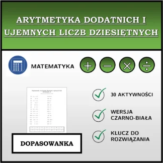 Dopasowanka: Arytmetyka dodatnich i ujemnych liczb dziesiętnych