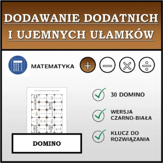 Domino: Dodawanie dodatnich i ujemnych ułamków