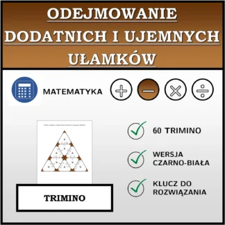 Trimino: Odejmowanie dodatnich i ujemnych ułamków