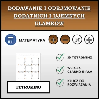 Tetromino: Dodawanie i odejmowanie dodatnich i ujemnych ułamków