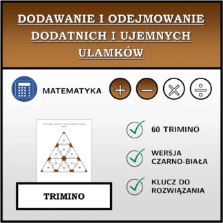 Trimino: Dodawanie i odejmowanie dodatnich i ujemnych ułamków