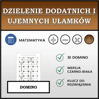 Domino: Dzielenie dodatnich i ujemnych ułamków