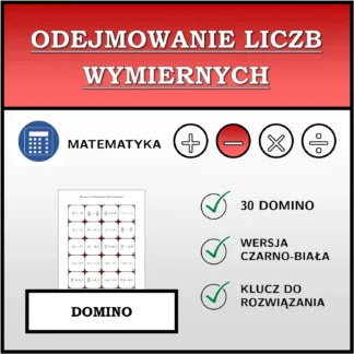Domino: Odejmowanie liczb wymiernych