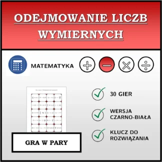 Gra w pary: Odejmowanie liczb wymiernych