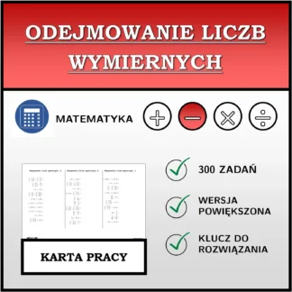 Karta pracy: Odejmowanie liczb wymiernych