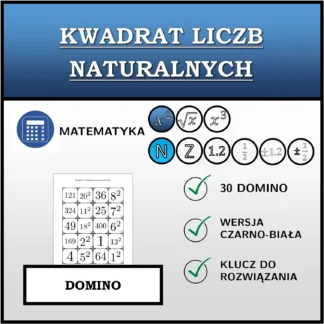 Domino: Kwadrat liczb naturalnych