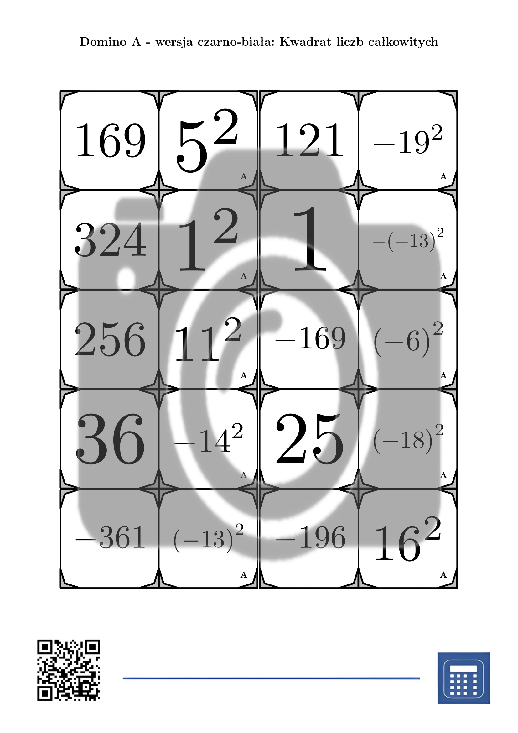 Domino: Kwadrat liczb całkowitych - obrazek 3