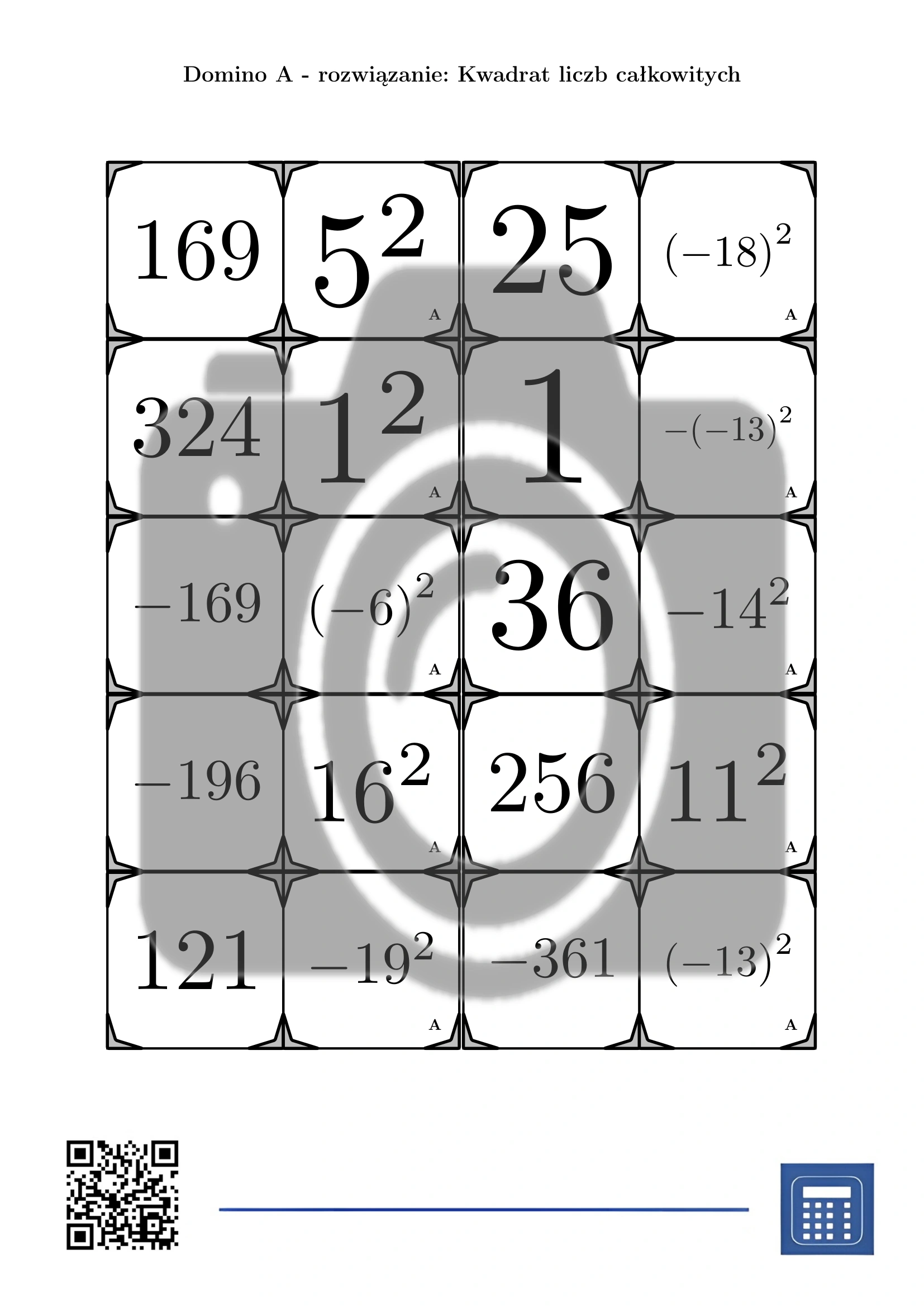 Domino: Kwadrat liczb całkowitych - obrazek 4