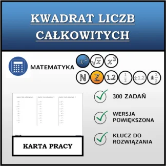 Karta pracy: Kwadrat liczb całkowitych