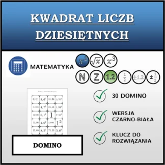 Domino: Kwadrat liczb dziesiętnych