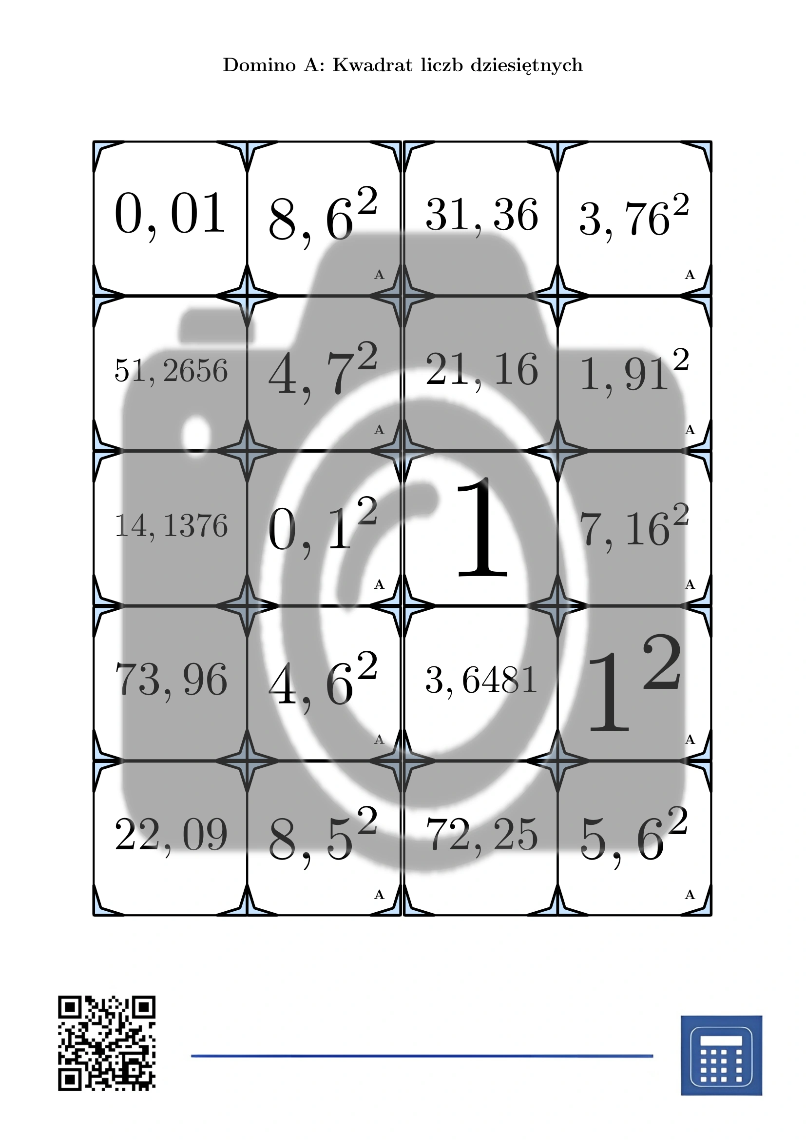 Domino: Kwadrat liczb dziesiętnych - obrazek 2