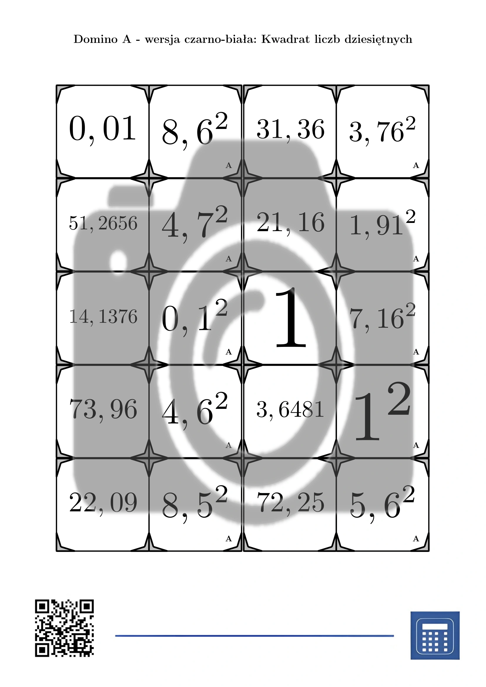 Domino: Kwadrat liczb dziesiętnych - obrazek 3