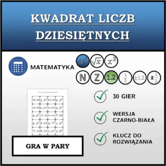 Gra w pary: Kwadrat liczb dziesiętnych