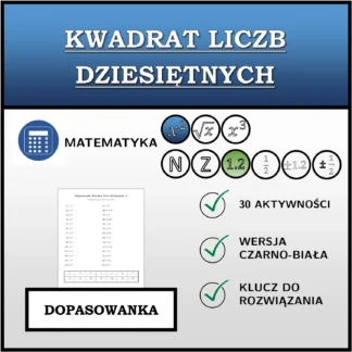 Dopasowanka: Kwadrat liczb dziesiętnych