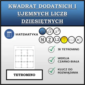 Tetromino: Kwadrat dodatnich i ujemnych liczb dziesiętnych