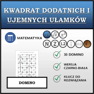 Domino: Kwadrat dodatnich i ujemnych ułamków