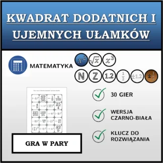 Gra w pary: Kwadrat dodatnich i ujemnych ułamków