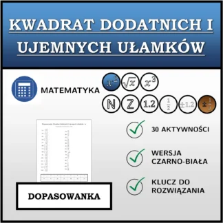 Dopasowanka: Kwadrat dodatnich i ujemnych ułamków