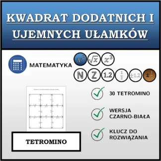 Tetromino: Kwadrat dodatnich i ujemnych ułamków