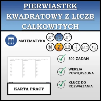 Karta pracy: Pierwiastek kwadratowy z liczb całkowitych
