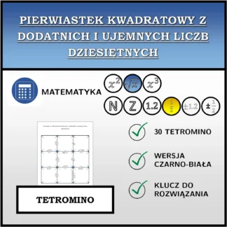 Tetromino: Pierwiastek kwadratowy z dodatnich i ujemnych liczb dziesiętnych