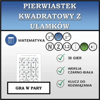 Gra w pary: Pierwiastek kwadratowy z ułamków