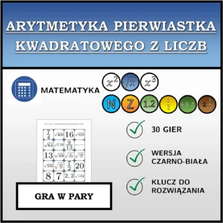 Gra w pary: Arytmetyka pierwiastka kwadratowego z liczb
