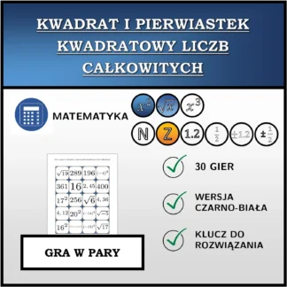 Gra w pary: Kwadrat i pierwiastek kwadratowy liczb całkowitych