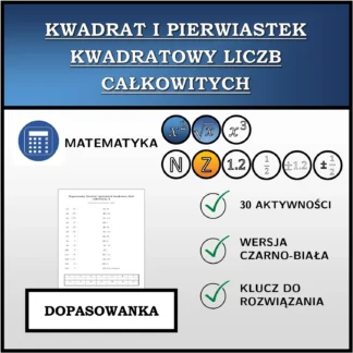 Dopasowanka: Kwadrat i pierwiastek kwadratowy liczb całkowitych