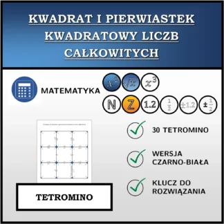 Tetromino: Kwadrat i pierwiastek kwadratowy liczb całkowitych